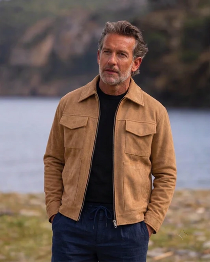Suede Zipper Pocket Jacket