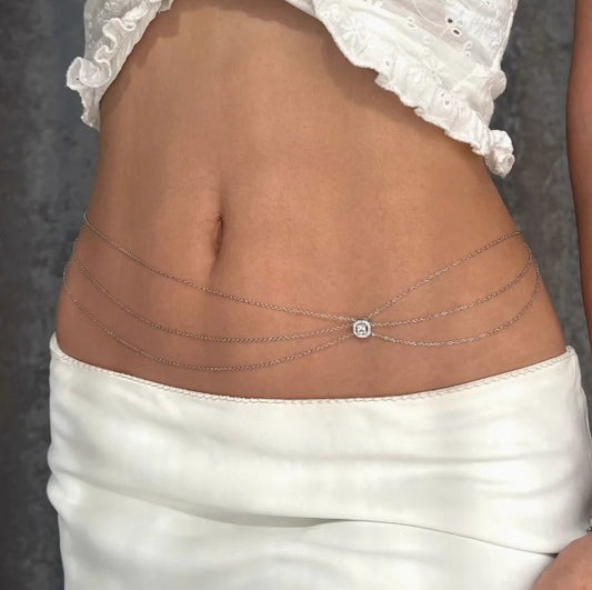 Layered Rhinestone Body Chain Jewelry