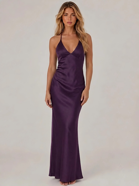 Slim Fit Deep V-Neck Dress